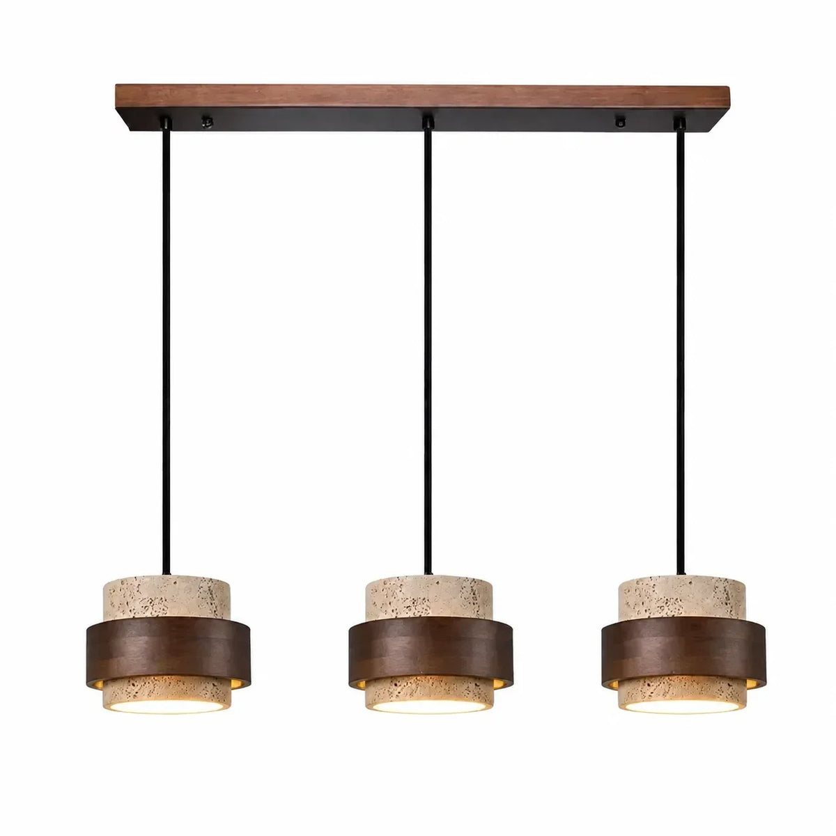 Aksel Vintage Cylindrical Travertine Stone Pendant Light 11