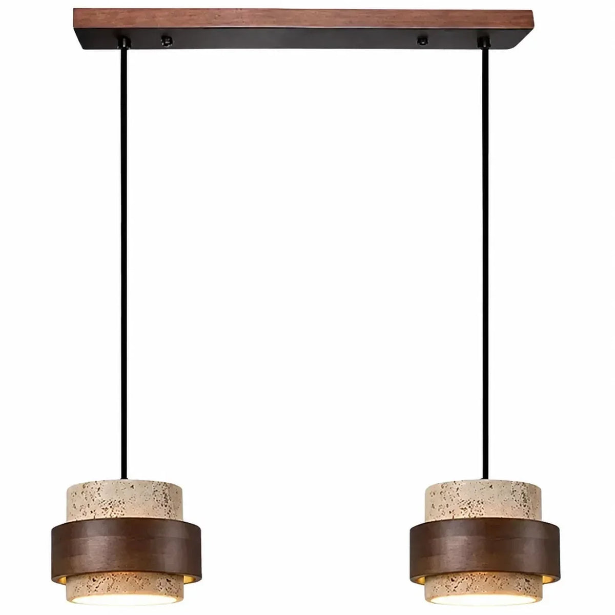 Aksel Vintage Cylindrical Travertine Stone Pendant Light 9