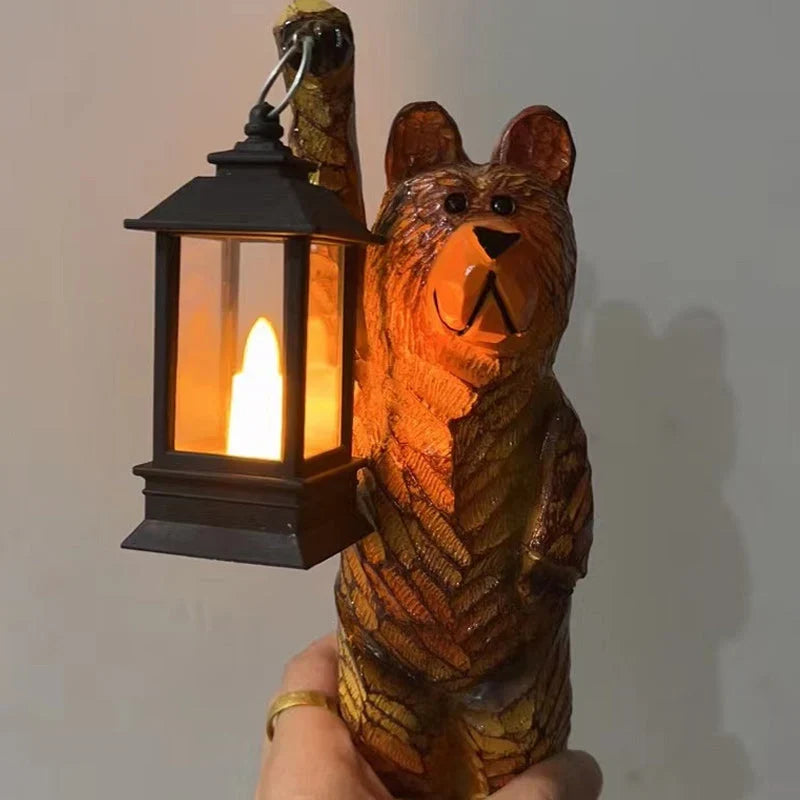 Carved Standing Lantern Statue - Bearlume 3