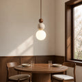 Caspin Sculptural Travertine Wood LED Pendant Light 3