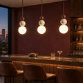 Caspin Sculptural Travertine Wood LED Pendant Light 4