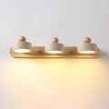 Dēmētēr Contemporary Natural LED Travertine Wood Wall Sconce 10
