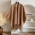 Dubbelzijdige Kasjmiermix Poncho voor Dames Luxe en Warm 3