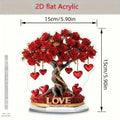 Acryl Deko Baum – Romantische Rosenoptik mit Herzdetails & stabilem Standfuß Bolendo
