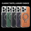 Elegant leren hoesje voor iPhone met magnetische standaard – stijlvolle bescherming 8