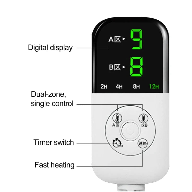 Elektrisch Verwarmd Zitkussen 45x90cm met Slimme Timer en Rugleuning, Grijs 2