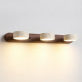 Elias Rustic Adjustable Travertine Wood Wall Sconce 9