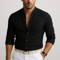 Heren slim fit overhemd met mandarijnkraag 5