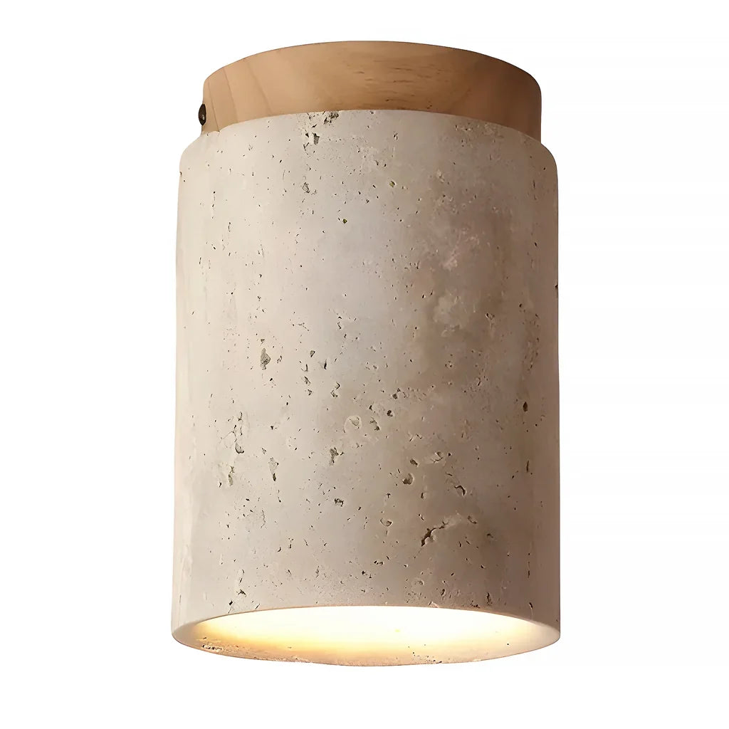 Kairi Scandinavian Natural Travertine Semi Flush Mount Ceiling Light 10