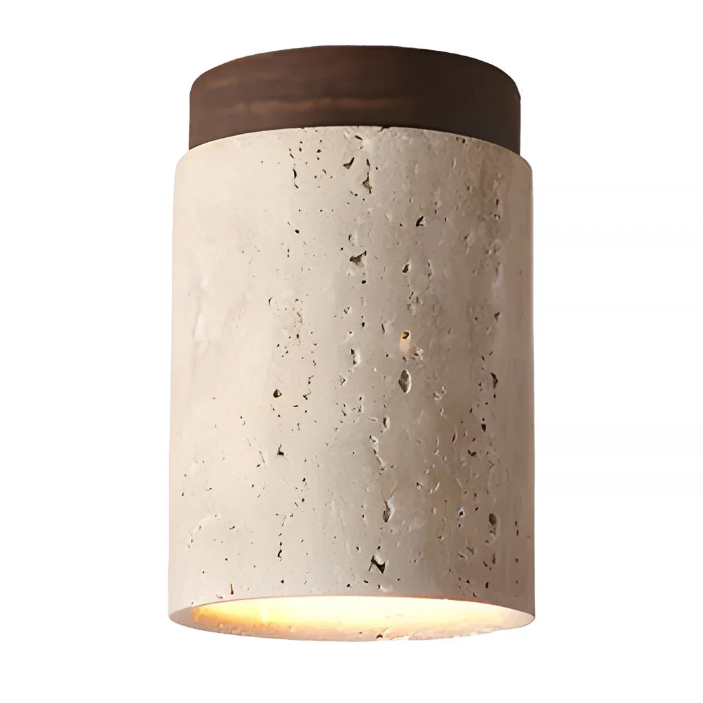 Kairi Scandinavian Natural Travertine Semi Flush Mount Ceiling Light 13