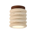 Kairi Scandinavian Natural Travertine Semi Flush Mount Ceiling Light 9
