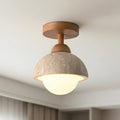 Kairi Wabi Sabi Travertine Stone Ceiling Light 0