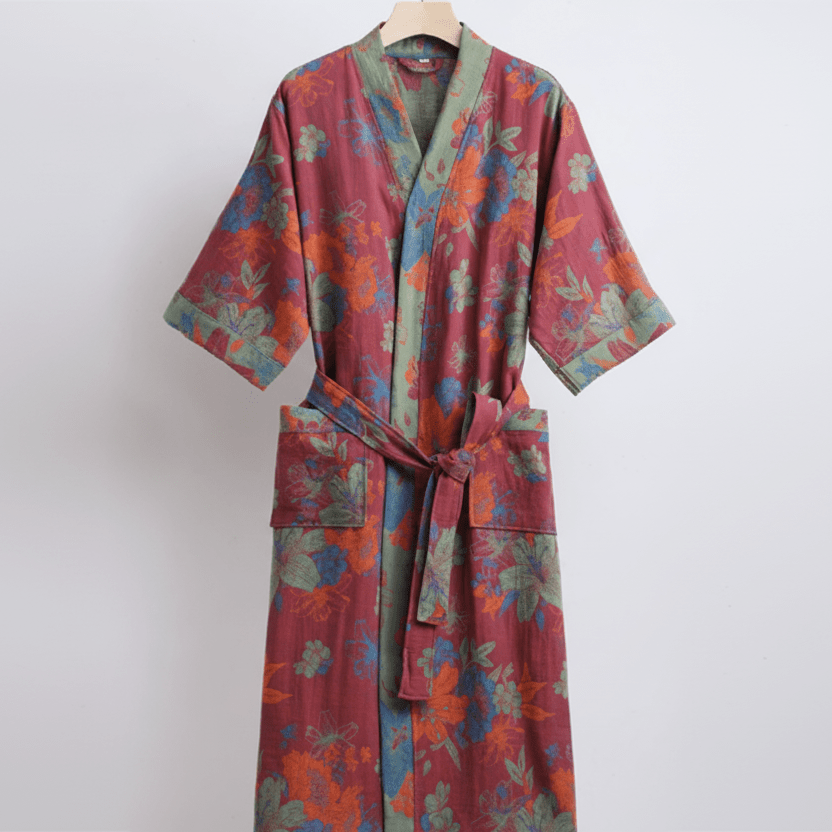 Kimono Badjas – Biologisch Katoen, Omkeerbaar &amp; Ademend Design 0