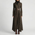 Long-Sleeved Maxi Dress with Plaid Pattern - Bethany 0