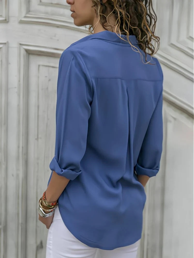 Loose ladies' blouse with button placket – Isabella 8