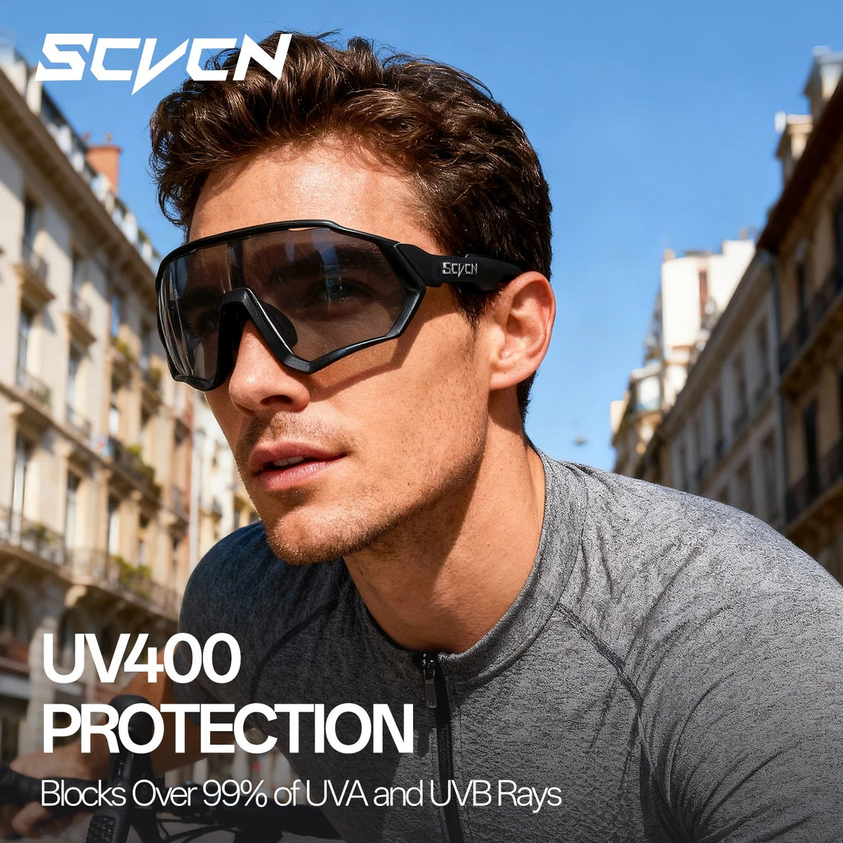 Sport Zonnebril met Meekleurende Lens en UV400 Bescherming voor Buitenactiviteiten 2