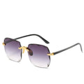 Trendy Rimless Sunglasses with UV400 Protection in Vintage Style – Clea 1